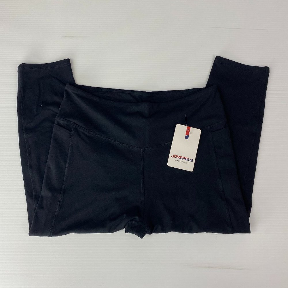 Joyspels Black Cropped Leggings Women’s XL High Waist Athletic Pants